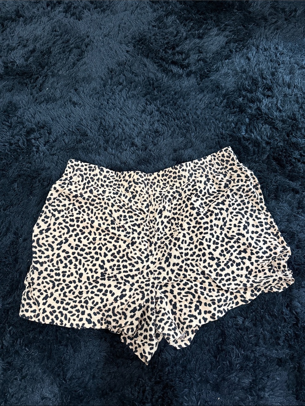 Apt. 9 Leopard Print High Waist Shorts - Beige & Black